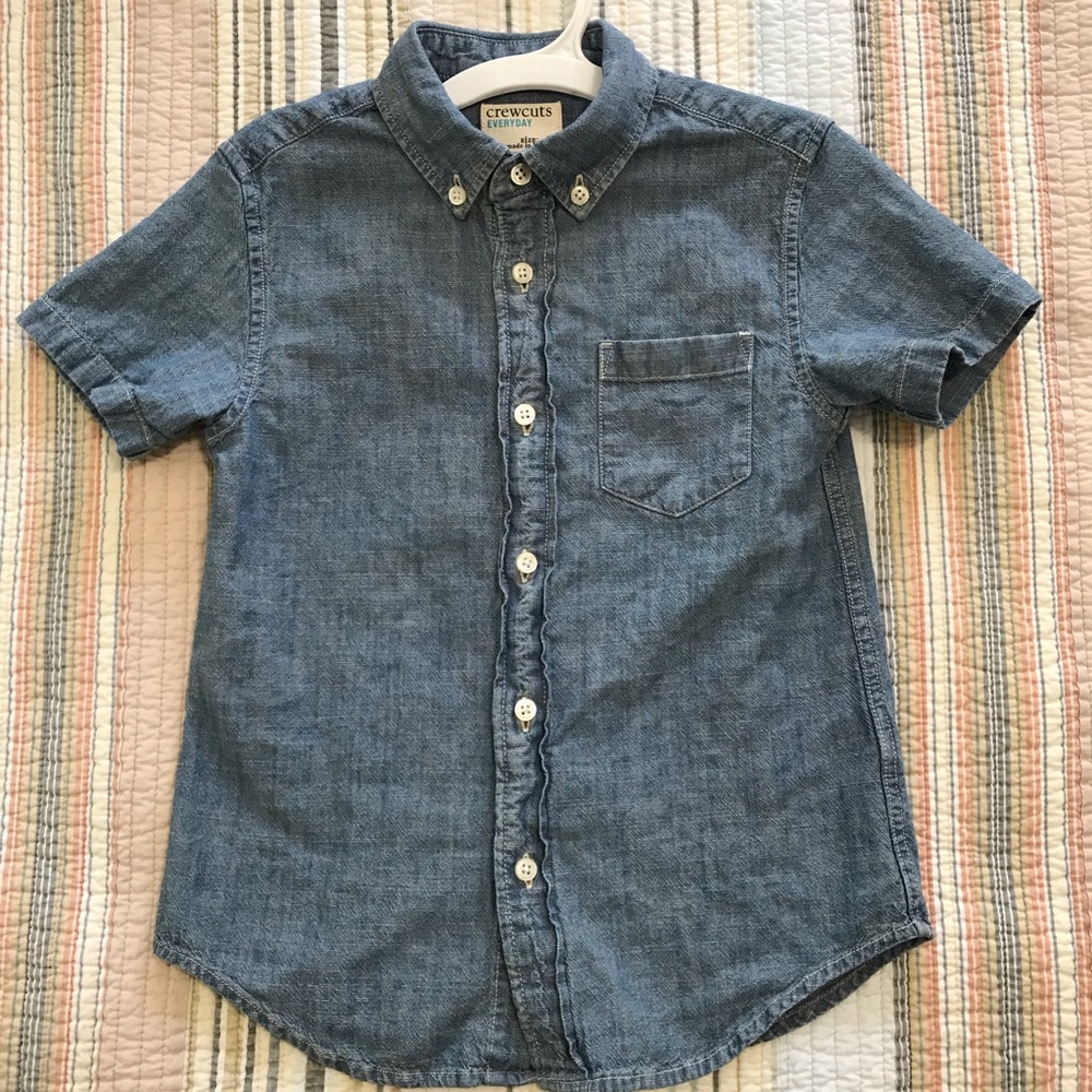 J Crew / Crewcuts Boys Chambray Short Sleeve Shirt